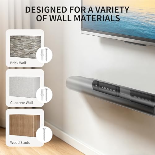 Image of WALI Soundbar Wall Mount, Designed for Sonos Arc, Low Profile Sound Bar Mount Bracket Under TV with Hardware KitiA'Easy to Install (SON003-B), Black