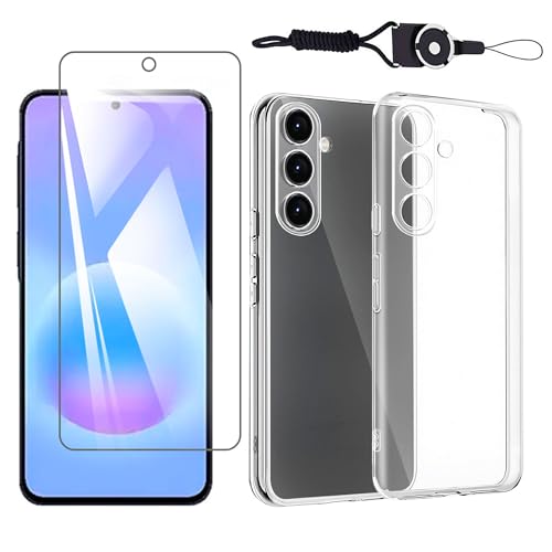 �y1���K���X�t�B����+�V���R�� �P�[�X�zFor Galaxy A57 5G SC-54G �p�̃t�B���� �t���ی�t�B���� �����K���X �����ߗ� �C�A�[�� �w��h�~ ��U�h�~ Galaxy A57 5G �p�̃P�[�X �N���A TPU �ϏՌ� �����h�~ ��p�ی�