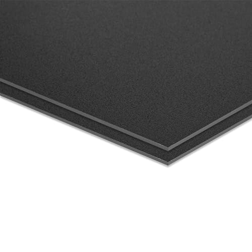 Image of KAITELA Black ABS Plastic Sheet 18 inch x 24 inch x 0.060 inch Moldable Flexible Thermoplastic Board 1 /16 inch Thick (1.5mm) for Craft Projects, Robotics Competitions - Textured & Smooth Surface, Pack of 2