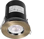 UEP - Fixed Fire Rated Downlight, GU10, Antique Brass Finish Pack of 6 (VUEP540)