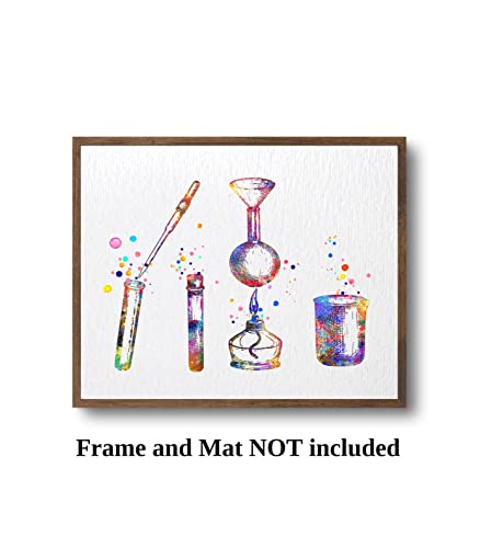 Dignovel Studios 8X10 Unframed Chemical Lab Test Tubes Pipette Chemistry Medical Art Laboratory Science Biology Education Watercolor Art Print Poster Wall Hanging Decor Dn800 #TOP3