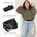 JASGOOD Plus Size Women Fashion PU Leather Belt Black Casual Waist Belt for Jeans Pants with Metal Pin Buckle,Black