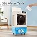 VIVOHOME Evaporative Air Cooler 2400CFM 120W Air Cooling Fan Humidifier with Remote Control 3 Fan Speed for Outdoor Indoor Use, 8 Gallon
