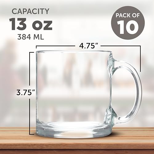 Set de 10 Mugs de Vidrio Transparente 13 oz miniatura 5