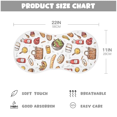 vvfelixl Muslin Burp Cloths Picnic Barbecue Food Baby Washcloths for Baby Girl Boys 2 Pack2