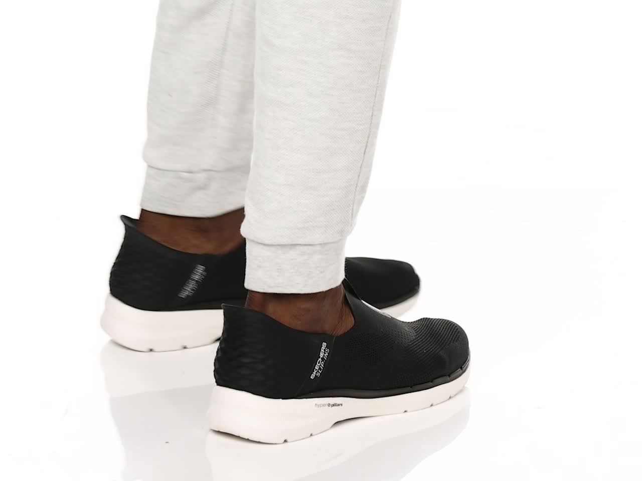 ちき  Skechers Heren 216278 Blk Sneaker, 7.5 UK, Zwart Textiel Zwart