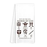 FITIE Armor of God Christian Kitchen Towels, Inspirational Bible Verse Decor Hand Towels, Home Decor, 16x24 Inches
