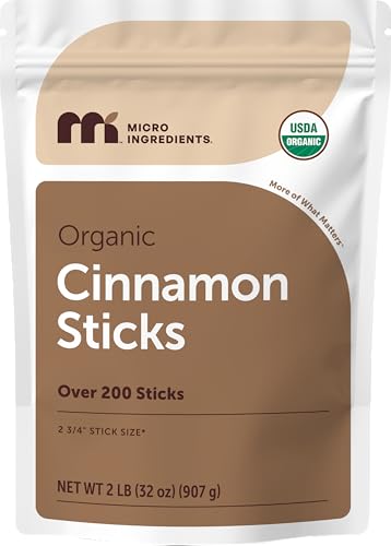 Micro Ingredients Organic Cinnamon Sticks Whole, 2lb (200+ Sticks) |