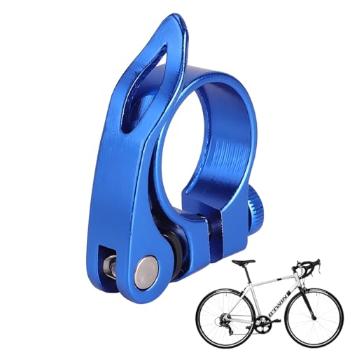 GGUFAY Abrazadera de sillín con liberación rápida de aluminio, cierres de sillín para bicicletas,sillín de aleación de 31,8 mm,Abrazadera para Silla de Bici montaña de Aleación de Alumini(Azul)