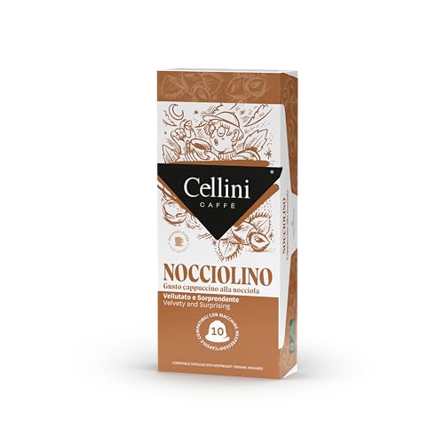 Caffè Cellini Nespresso* Cápsulas Compatibles Nocciolino - 100pcs | Sorprendente Sabor Dulce Y Delicada Espuma