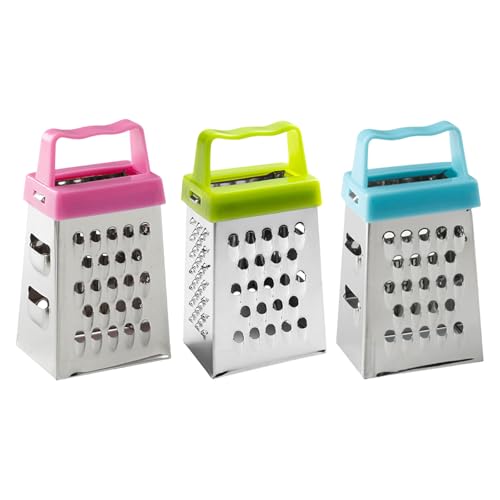 Set de 3 ralladores cuadrados de acero inoxidable multicolor miniatura 7