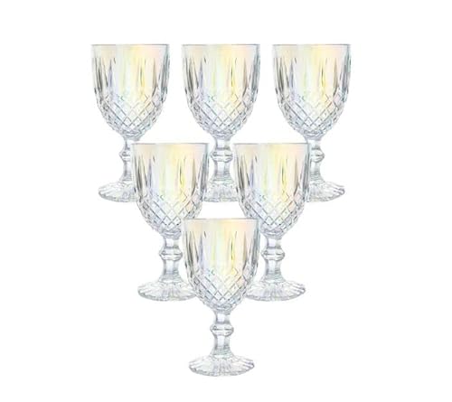 Jogo de Taças 6 Pçs Vidro Lumini Furta Cor Casambiente 350ml