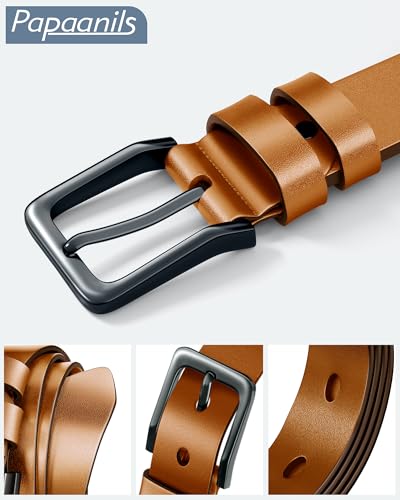 Image of Mens Dress Belt,Genuine Casual Leather Belts for Men 1.5 inch Width