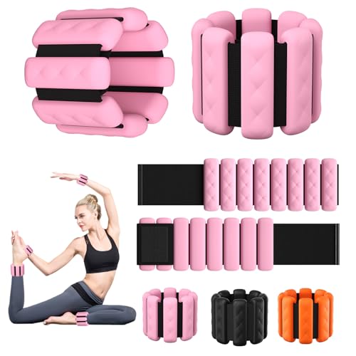 Wrist & Ankle Weights for Women, Wearable Strong Arm & Leg Weights Set of 2(1Lbs Each), Adjustable Ankle Weights for Walking, Yoga, Dance, Barre,Gym,Exercise,Pilates,Walking Running