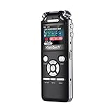 Kimitech Voice Recorder Digital Audio Sound Recorder Intelligent Noise Reduction Code Lock Design 8GB Memory Double Microphones MP3 With Color Screen Charged by USB