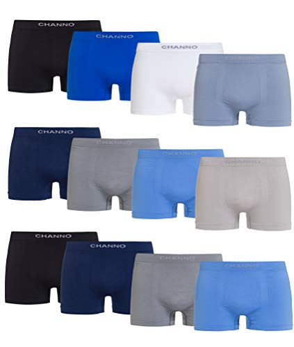 Channo Boxershorts van lycra, zonder naden, zacht en comfortabel, 12 stuks. - multi - Large