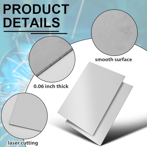 Image of Hicarer 1 Pcs Mild Steel Sheet Cold Rolled 18 Gauge Metal Plate 0.06 Inch (1.5mm) Thick Weldable Metal Sheets for Professional Industrial DIY Use, Clean Surface Easy to Weld (36'' x 24'')