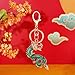 Axmerdal Green Dragon Keychain Chinese Zodiac Dragon Shape Keyring Lovely Rare Vintage Friendship Gift Pendant Decoration