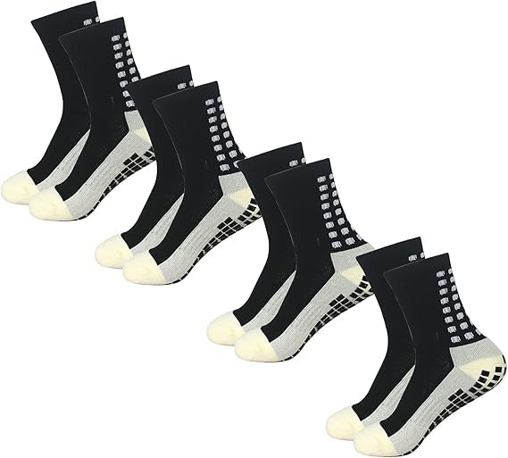 draval Men’s Anti-Skid Grip Socks – Cushioned Non-Slip Socks for Sports, Home, Pilates, Hospital & Physical Therapy-picture-29