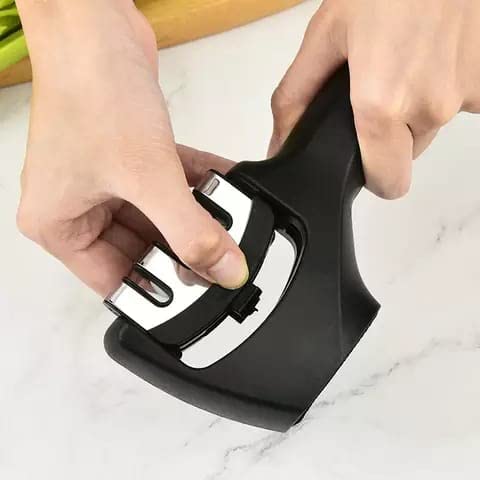 4-In-1 Knife Sharpener Kit 3-Stage Quality Kitchen Knife Accessories To Repair, Grind, Polish Blade, Professional Knife Sharpening Tool For Kitchen Knives (Black) #TOP2