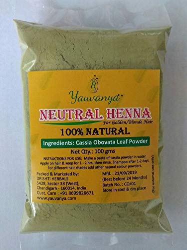 Yauvanya 100% pure Cassia Powder - 3X100 gms for Blonde/Golden hair