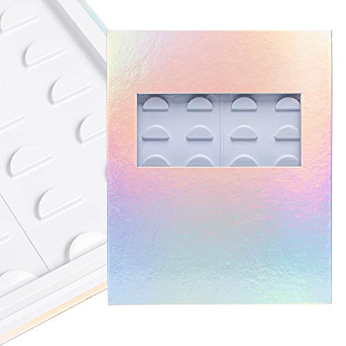 Buqikma False Eyelash Holder Case Book Laser Cover 16 Pairs Eyelash Storage Book for Makeup Display and Fake Eyelashs Sample Protective Case （Laser）