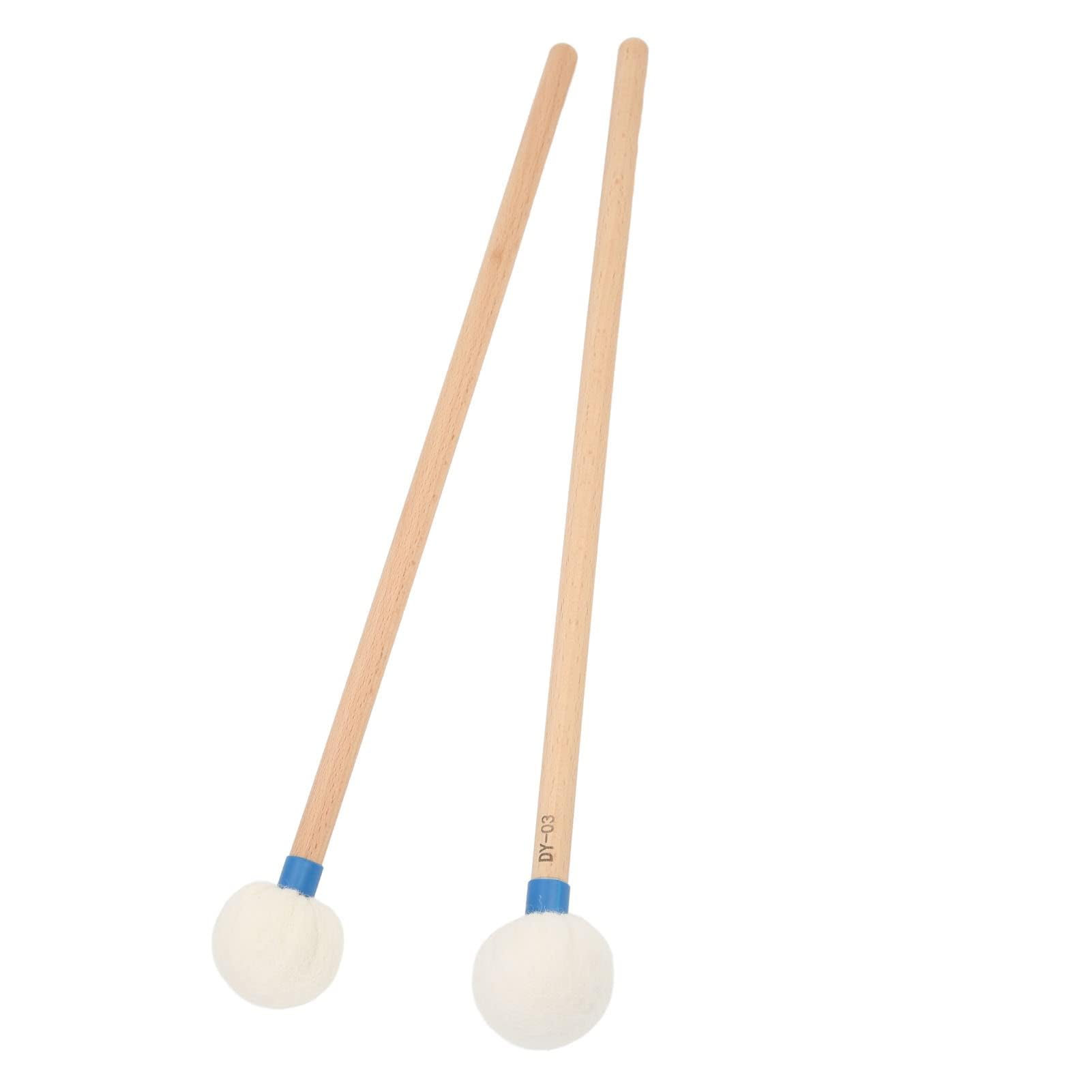 Bacchette per Batteria Multiuso con Testa in Feltro – Accessori per Grancasse, Timpani e Rullanti – 2 Pezzi (Blu)