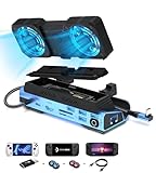 Legion Go/ROG Ally/Steam Deck Dock - 14-in-1 Docking Station Dismantling Dual Cool Fans Steam, M.2 NVMe Enclosure,4K@60Hz,4 USB Ports,100W PD Charging, Gigabit Ethernet Fit for Steam Deck