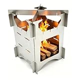 Camping Wood Stove Folding Compact Portable Stove Backpacking Stove Hot Tent Stove for Backpacking, Camping and Hiking Traveling