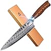 TUO-Damascus-Chefs-Knife-Kitchen-Knives-Japanese-AUS10-HC-67-Layers-Steel-with-Dragon-Pattern-Ergonomic-Pakkawood-Handle-8-Fiery-Phoenix-Series-Including-Gift-Box TUO Chef's Knife 8"- 67 Layers Damascus Kitchen Knife, Japanese AUS-10 High Carbon Steel with Dragon Pattern -Pakkawood Handle -Fiery Phoenix Series