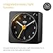 Braun Classic Travel Analogue Alarm Clock with Snooze and Light, Compact Size, Quiet Quartz Movement, Crescendo Beep Alarm in Black, Model BC02XB.