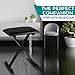 Flexzion Foldable Piano Bench - Adjustable Piano Keyboard Bench Seat & Musician Stool - Anti-Slip Piano Keyboard Chair Stool Bench - Durable & Comfortable Padded Folding Stoo