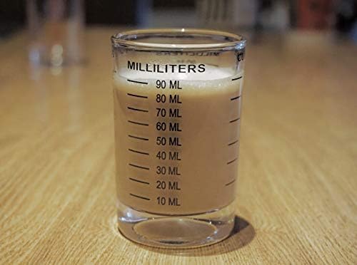 Measuring Cup Shot Glass 3 Ounce/90ML Liquid Heavy High Espresso Glass Cup (Black)