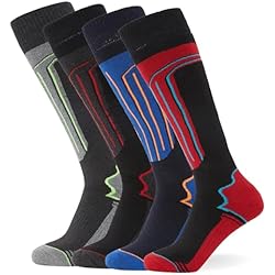 Patines Esqui Nordico FM London Calcetines térmicos de esquí (paquete de 4), Knee - High Socks para Unisex, Surtido Multicolor, 39-46, Surtido Multicolor, 39-46