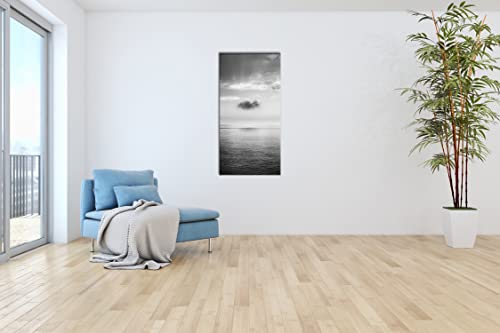 Impression numérique panorama pour salon moderne grand tableau noir et blanc 120 x 60 cm