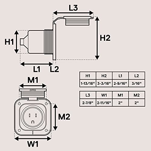 True Mods 15A Flanged Inlet Shore Power Supply Receptacle for RV Camper Boat Trailer [NEMA 5-15 125V] [Low-Profile] [Dust/Waterproof] [3/14AWG Power Wire Compatible] [ETL Approved] [UV Resistant] - Thumbnail 6