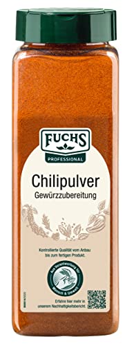 Fuchs Professional - Chilipulver Gewürzzubereitung | Für feurige Gerichte wie Chili con Carne | Mit praktischem Streuaufsatz | 550 g im großen Streuer