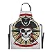 AQQA Spaventoso teschio pirata cuoco grembiuli alla griglia per uomo regolabile 88x68 cm grembiule con tasche Waterdrop ciabattino grembiule per uomo donna