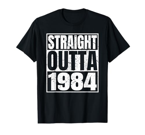 Straight Outta 1984 Retro Birthday Idea Born In 1984 Vintage Maglietta