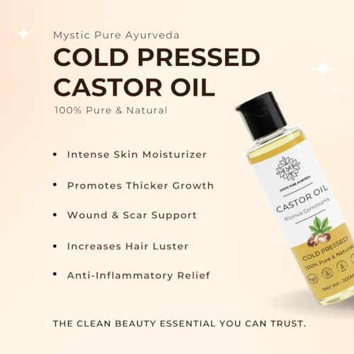 Image of Cold Pressed Castor Oil (Arandi) For Skin, Nail Eyebrows & Hair Growth - 200ml