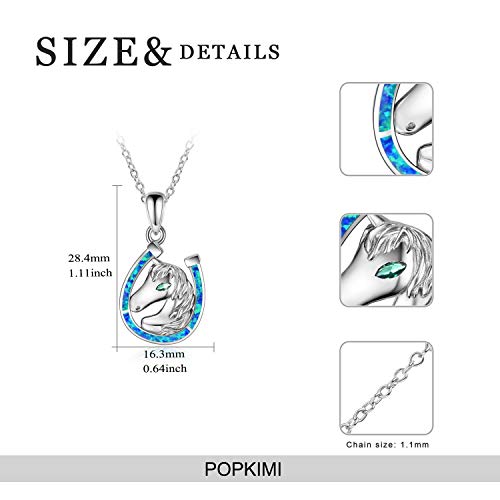Zoeniya Mother's Day Gifts for Horseshoe Opal Horseshoe Necklace for Women Sterling Silver Horse Pendant Necklace Horse Lovers Gifts Horseshoe Jewelry for Women Mom New Mom to Be - Image 6