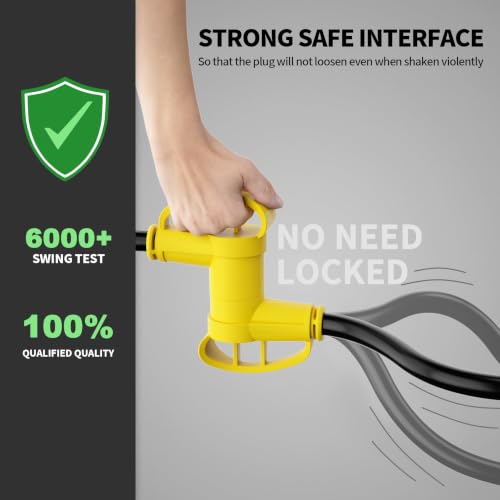 Image of NEMA 14-50P to 14-50R 30 FT 50 Amp RV /EV Extension Cord Outdoor | 30 Foot 4 Prong Heavy Duty RV Power Cord Waterproof with Cable Organizer, STW 50A 125 /250V 6250 /12500W, Yellow, ETL Listed