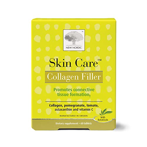 New Nordic Skin Care | Collagen Filler Tablets | Marine Collagen with Vitamin C Supplement for Healthy Looking, Smoother, Plump Skin | 60 Count (Pack of 3)