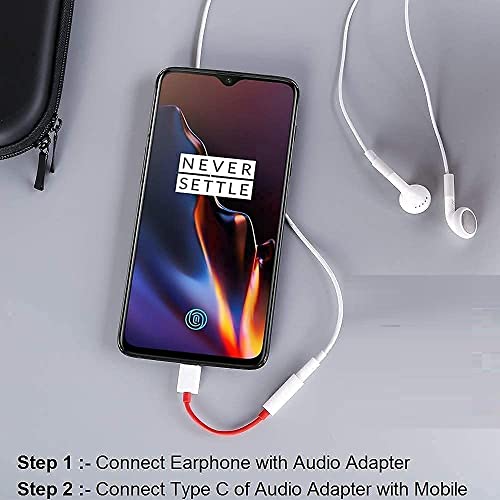Image of USB Type C to 3.5mm Splitter Audio Jack Converter Adapter Headphones Jack Compatible with OnePlus Devices 10R 10T 10 Pro 7T 8T 9 Pro, Samsung, OnePlus, Xiaomi, Realme, Zebronics, Vivo & iQoo (Red)