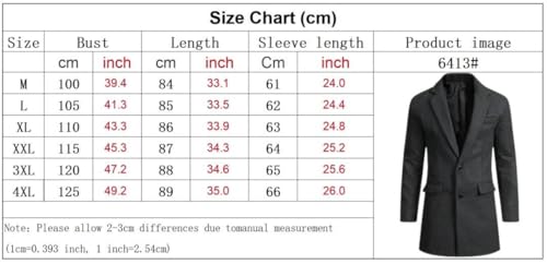 Men's Winter Jacket Officewear Suit Coat Mid Length Lapel Single Breasted Casual Outerwear4
