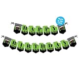Big Dot of Happiness Zombie Zone - Birthday Zombie Crawl Party Bunting Banner - Birthday Party Decorations - Happy Birthday