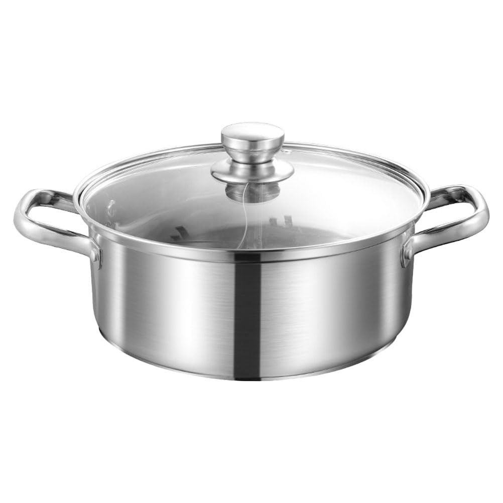Faitout en acier inoxydable design épaissi anti-brûlure pour cuisson homogène
