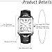 Avaner Men's Square Watches Vintage Leather Analog Quartz Dress Wristwatch with Calendar