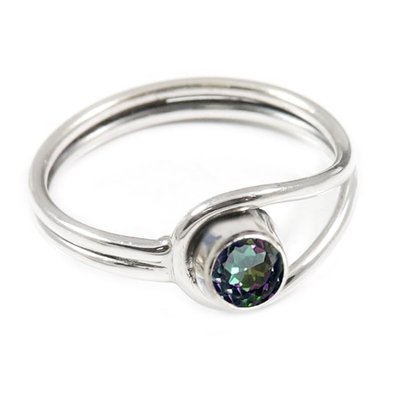 Edelstein Versilberter Bandring Stilvoller Handgefertigter Geschenkartikel Herren und Damen Schmuck JSR-368AA