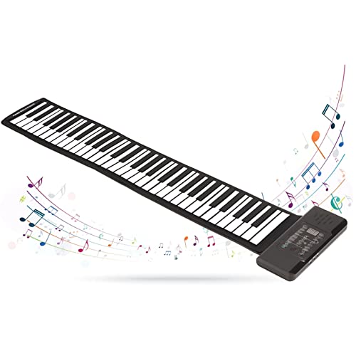 61 Touches Roll Up Piano, Portable Hand Roll Piano Fonction MIDI 1100mAh Batterie Clavier Piano avec Affichage Numérique… - Les Beatles, Paul McCartney, John Lennon, RIngo Starr, George Harrison 61 Touches Roll Up Piano, Portable Hand Roll Piano Fonction MIDI 1100mAh Batterie Clavier Piano avec Affichage Numérique… – Image 5